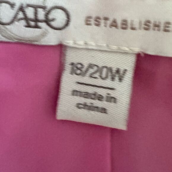 Cato Women’s Pink Linen Blend Pleated Blazer Jacket Sz 18/20W Barbiecore Career - Picture 6 of 8